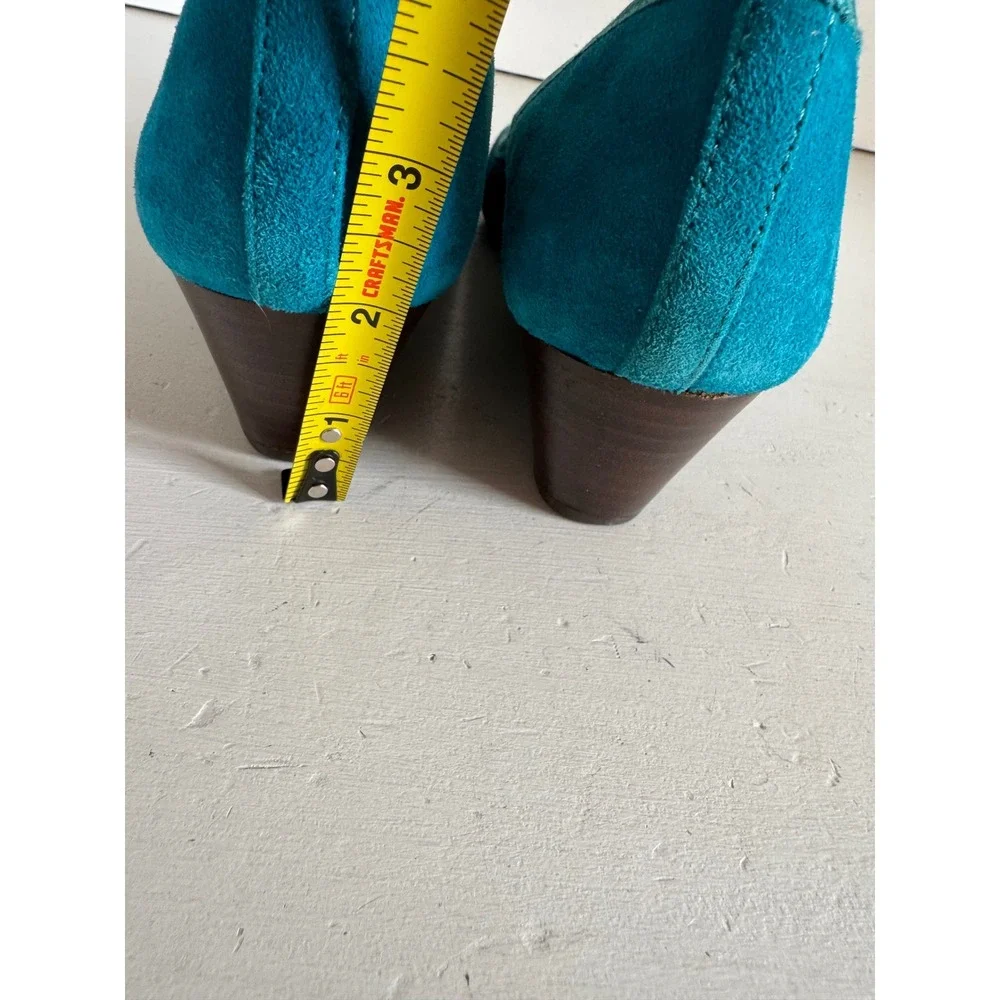 Tory Burch‎ Chelsea teal blue suede wedges size 8